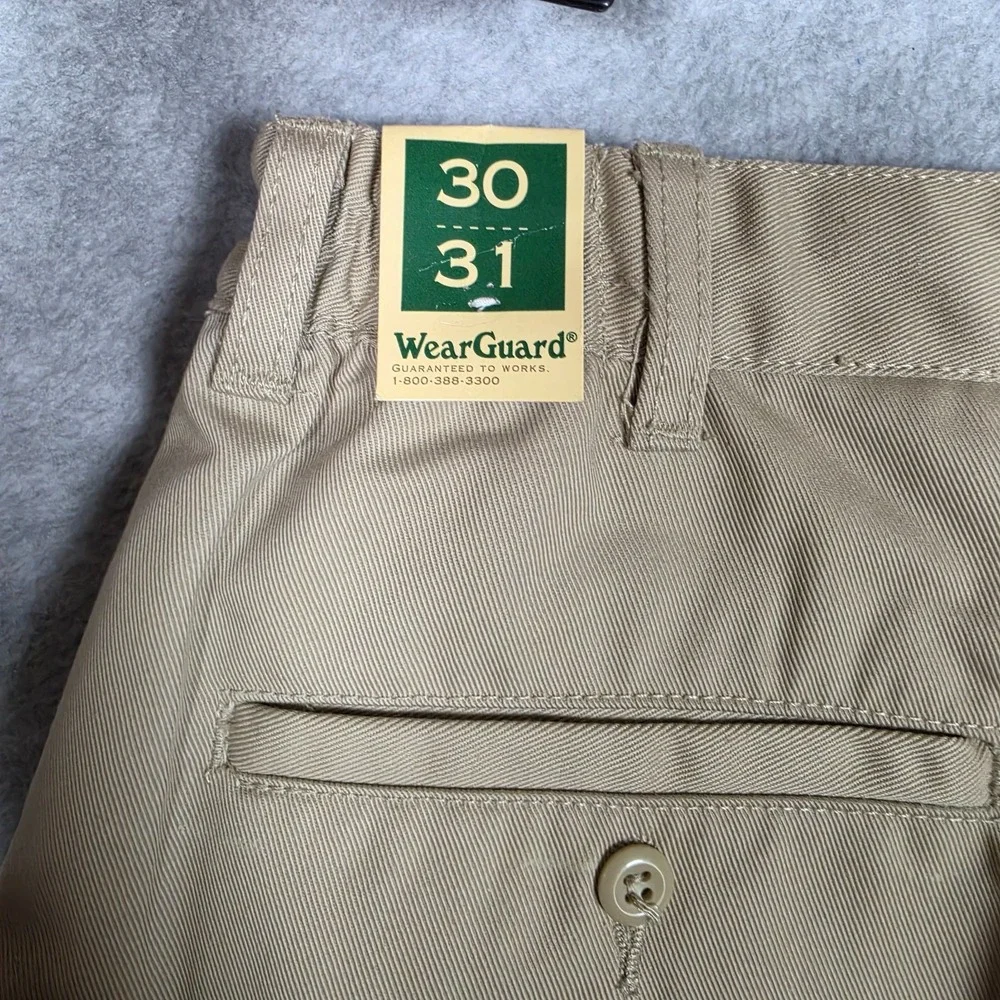VTG WearGuard Pants Mens Sz 30x31 Tan Beige Stretch Waist Relaxed Straight NEW